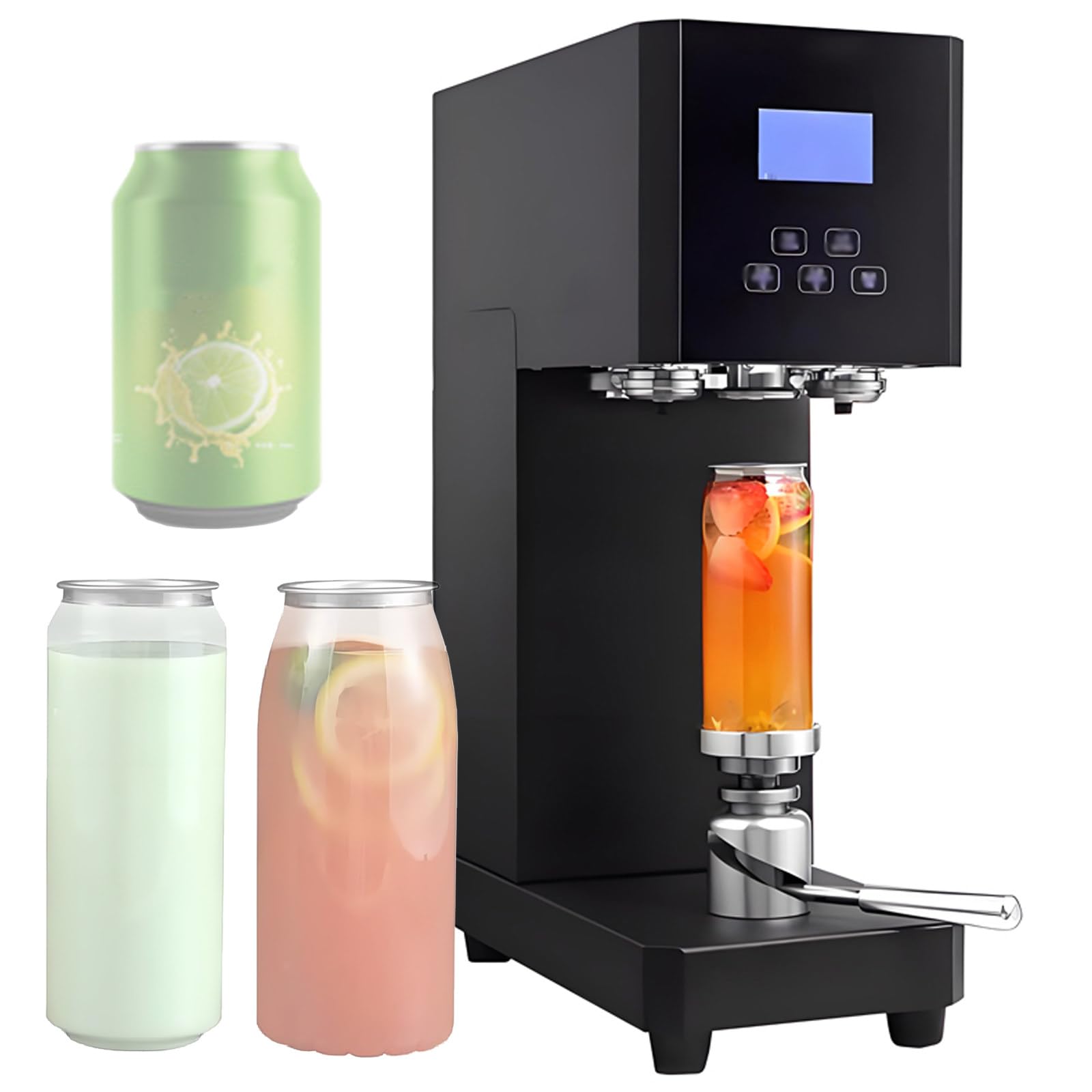 AYCDL Commercial Can Sealer Machine, Automatic Soda Can Sealer Machine with LED Screen Counter, for Aluminum and Plastic Cans,Black