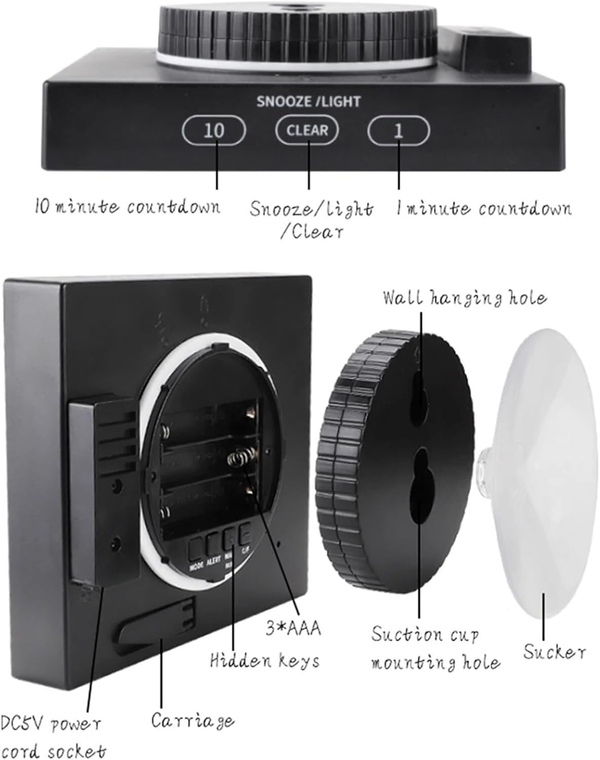 Stacje pogodowe, 5-calowa cyfrowa stacja pogodowa, elektroniczny termometr, IP65, wodoodporny, miernik temperatury i wilgotności, monitor, zegar domowy, na prezenty do biura i domu