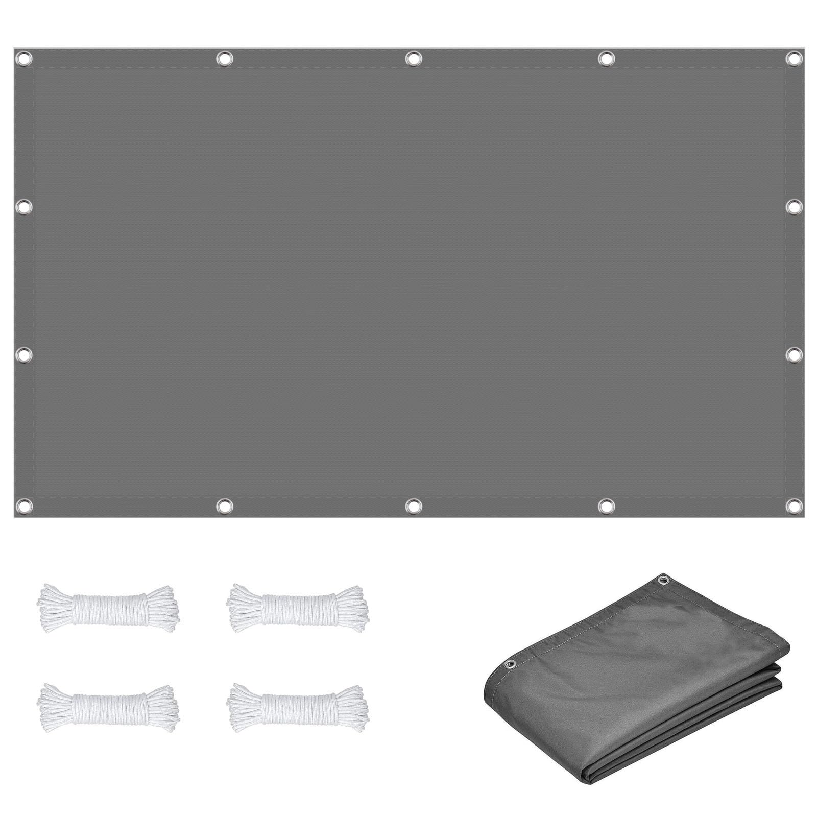 Toile d'ombrage contre la chaleur estivale bâche étanche gris clair