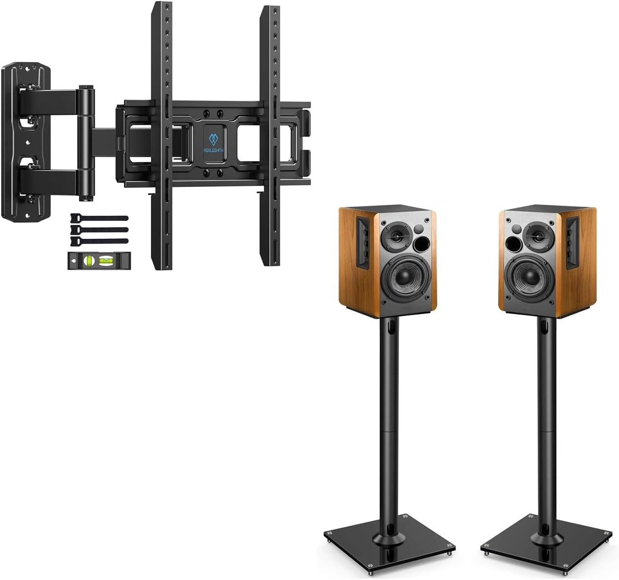 PERLESMITH Universal Floor Speaker Stands 28 Inch for Surround Sound