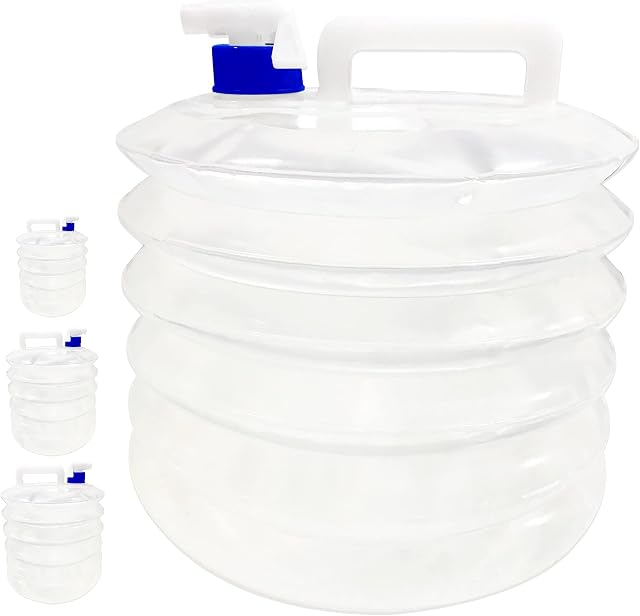 XEANCO Collapsible Water Container, 5L/10L/15L BPA-Free Camping Water Containers with Tap, Water Carrier Camping, Portable & Folding Water Bucket for Outdoor Use Picnic Party BBQ Fishing