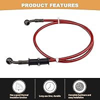 Vista 6 de Mtsooning - Manguera de aceite para embrague, freno, de acero trenzado, para motocicleta, tubo, 1 unidad., 60cm, Rojo