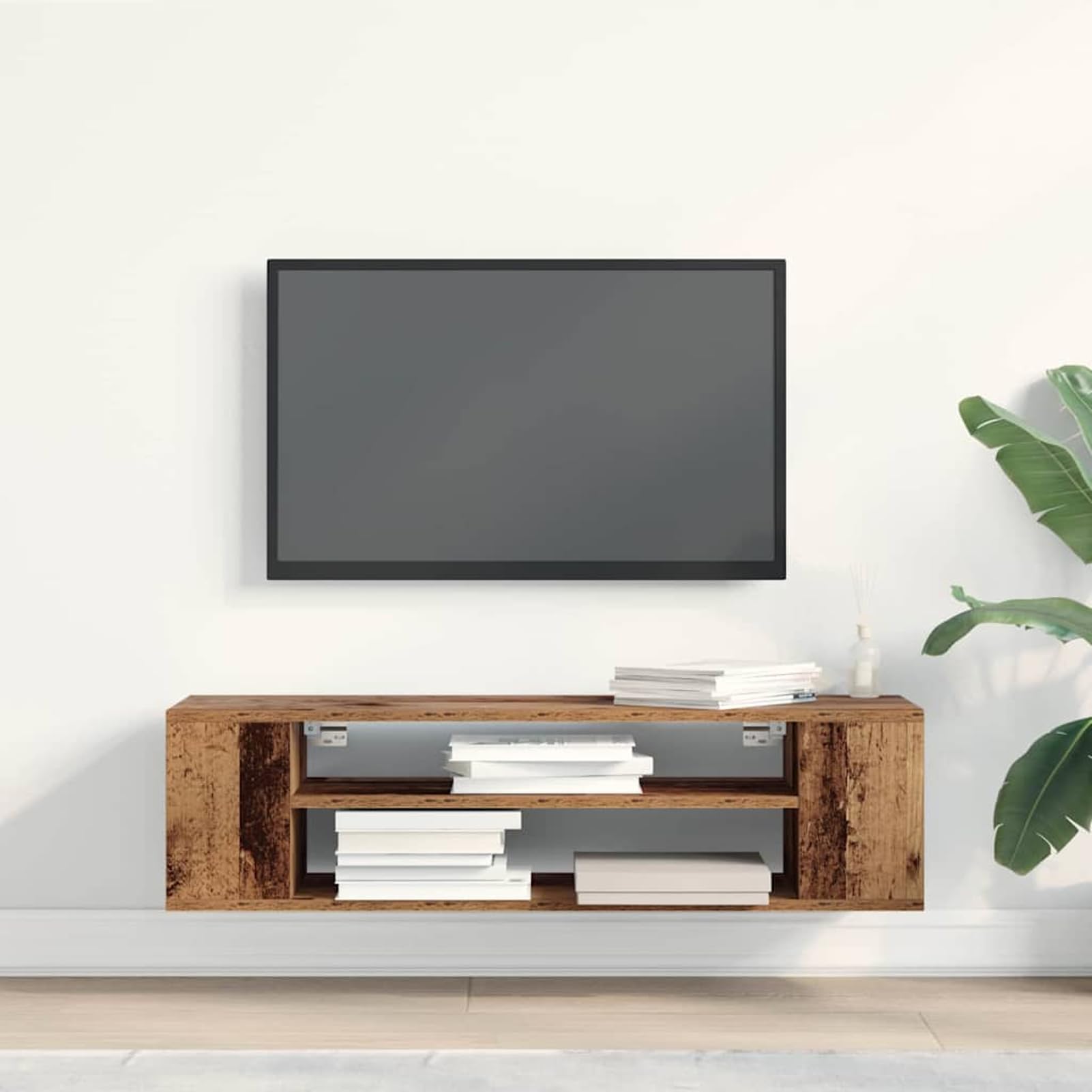 Gecheer TV-Schränk Braun 100 x 30 x 26,5 cm Holzwerkstoff, Fernsehschrank Fernsehtisch TV-Lowboard für Wohnzimmer Home-Cinema Gamerzimmer862598