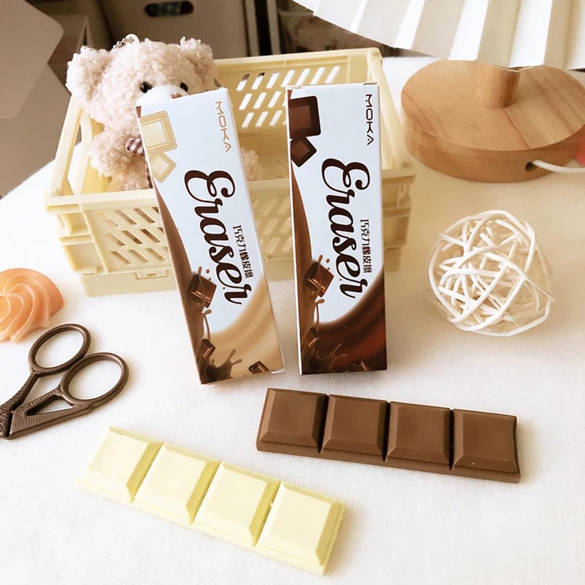 Chocolate Bar Eraser Set for Kids | Realistic Chocolate-Shaped Erasers | Fun & Cute Stationery for School, Office & Gifting | Perfect Return Gift & Creative Writing Accessory (Multicolor) (PAK of 3)