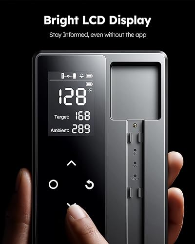 Vista 3 de Termómetro inalámbrico inteligente para carne con sonda ultrafina, termómetro digital para alimentos de lectura instantánea de 0.5 segundos, rango