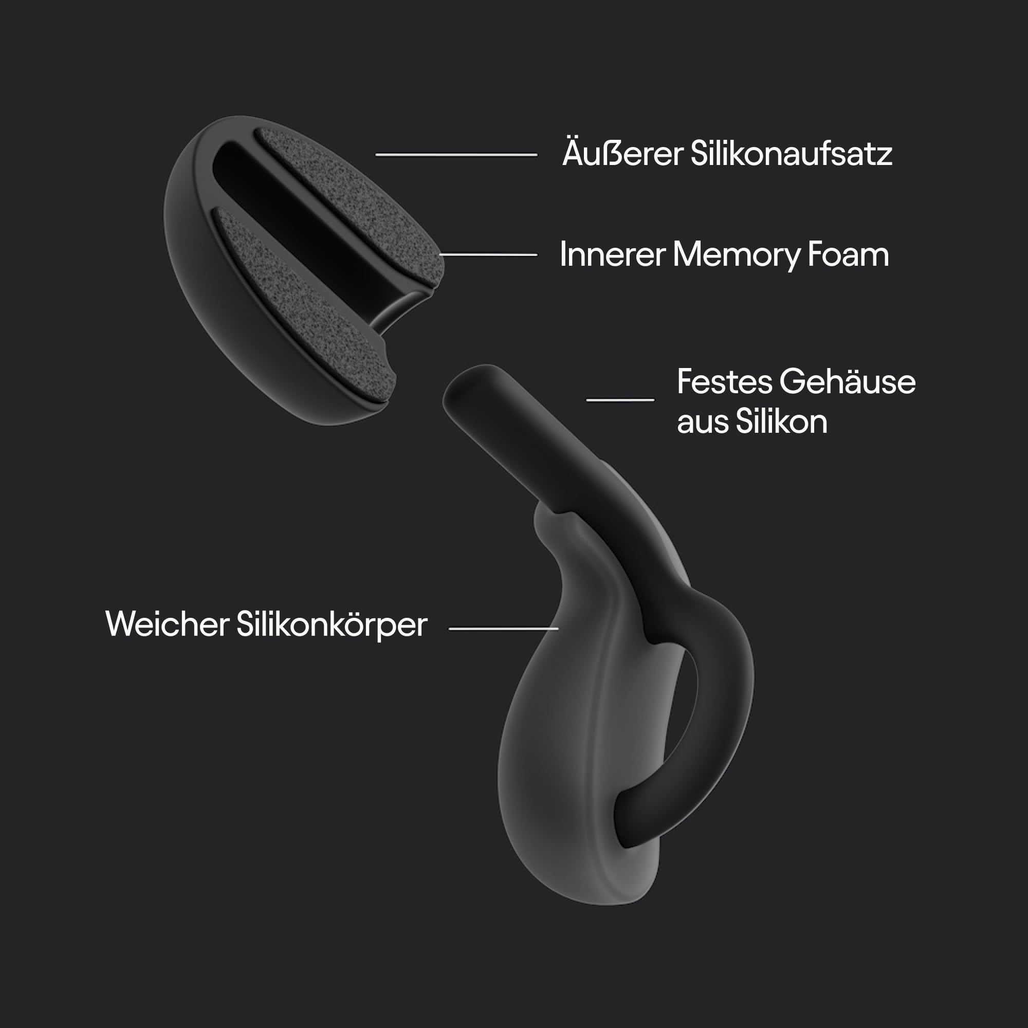 Loop Dream Schlafohrstöpsel – Ohrstöpsel aus Silikon/Memory Foam für Komfort beim Schlafen | Bequeme Ohrstöpsel, um Schnarchgeräusche auszublenden | Flexible Passform | 27 dB (SNR) Geräuschreduzierung