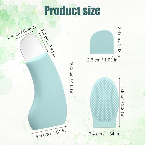 Miniatura 2 de Herramienta de eliminación de puntos negros, herramienta de raspador facial de acero inoxidable, extractor de cabeza negra con cepillo de silicona,