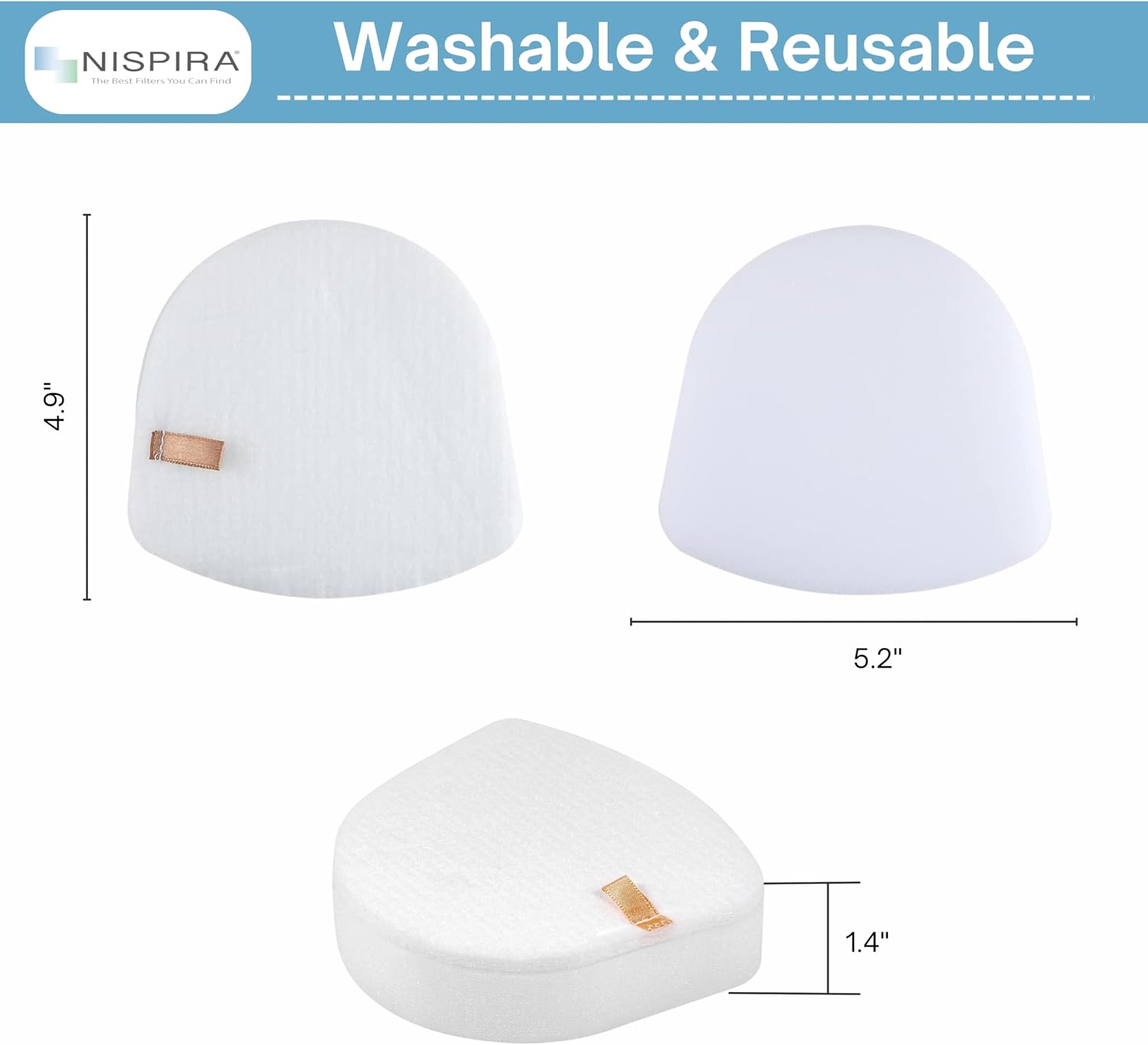 Nispira XFFK560 Replacement Foam Filters for Shark Upright Vacuum UV650, UV725, ZU560, ZU560C, ZU561, ZU562, ZU572, ZD400, ZD402, ZD201. Part XHEPA560, XFFKZD400, XHFZD400, 8 Packs