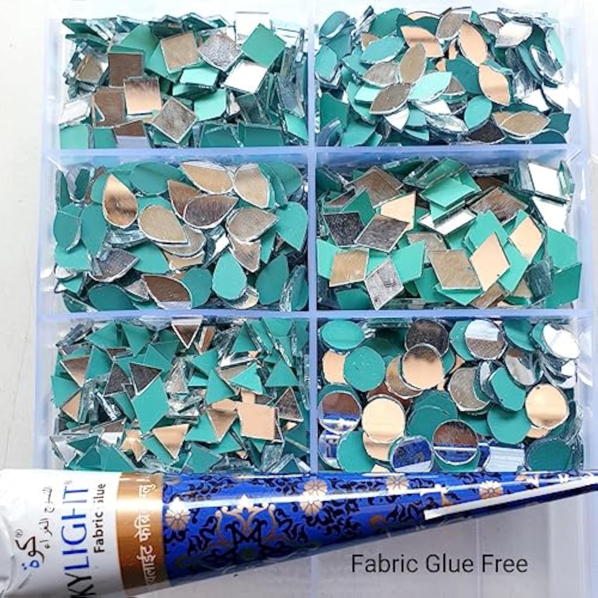 6 Different Shapes Glass Mirror Stone, Craft Supplies