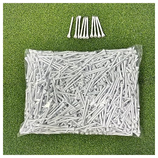 HH-GOLF 70mm 2 3/4" White Wooden Golf Tees, Sturdy, Biodegradable tees Pack of 1000