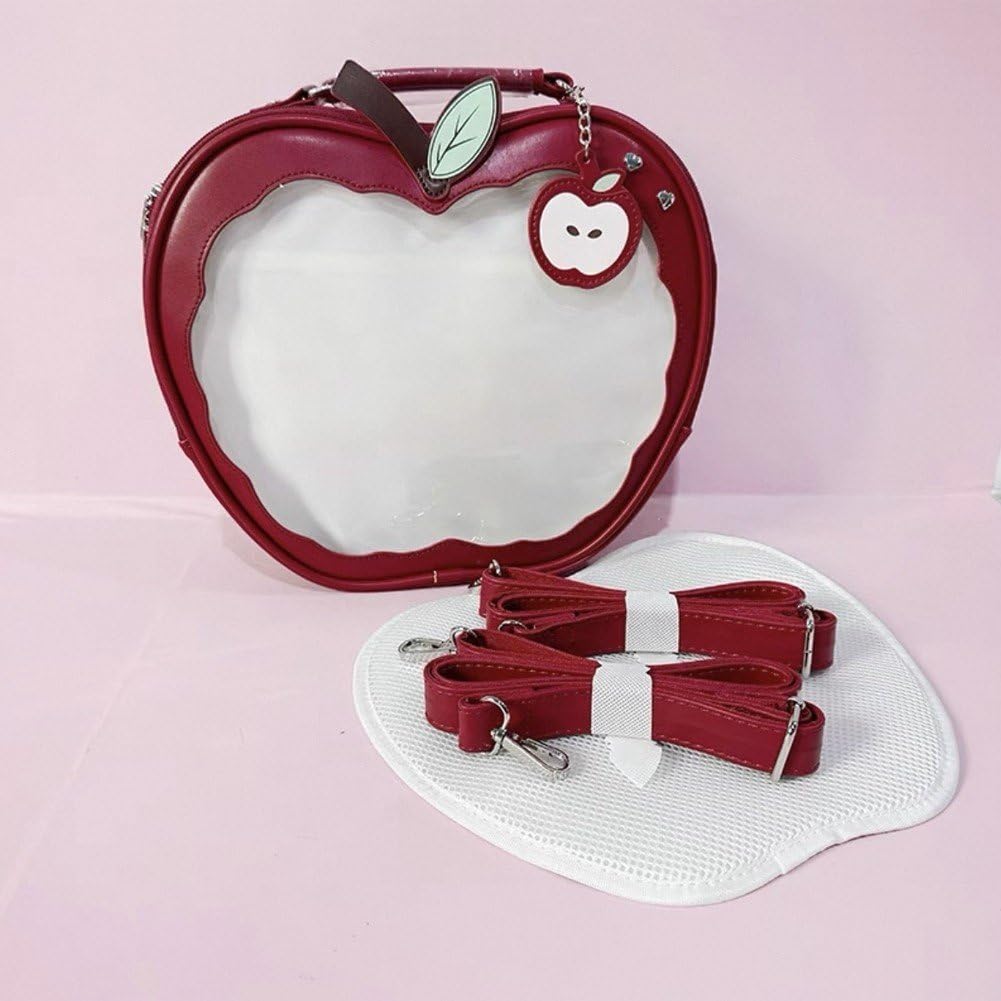 Jabłka kształt Ita torba ekspozycyjna torba crossbody plecak ze skóry PU urocza torebka crossbody wyświetlacz przezroczysta torba na ramię Y2k urocza torebka