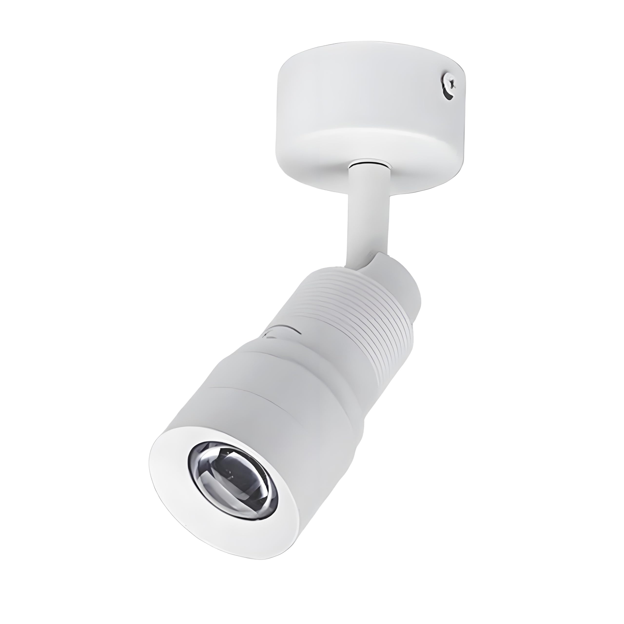 LED Adjustable Focus Spotlight, Surface Mounted Accent Lamp, Ceiling or Wall Mount Spot Lights, Concert Gallery Museum Bar Ambient Directional Zoom Lighting (White-7W,Cold White-6000K)