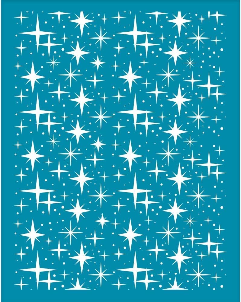 Star Pattern Silk Screen Printing Stencil 4x5 Inch Star Clay Stencil Small Star Silk Screen Stencil Mesh Transfer Stencil Star Theme Mesh Stencil for Polymer Clay Jewelry Making
