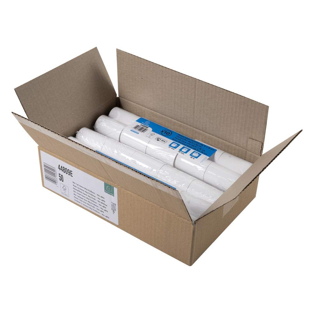 EXACOMPTA Lot de 100 Bobines carte bancaire thermique sans BPA 57x35mm 44g 16 mètres Blanc