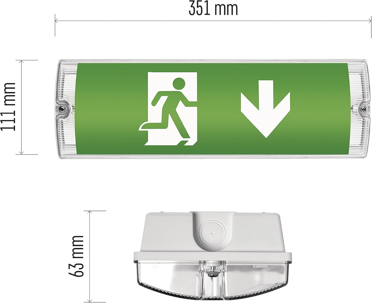 Dimensions of EMOS LED Emergency Light