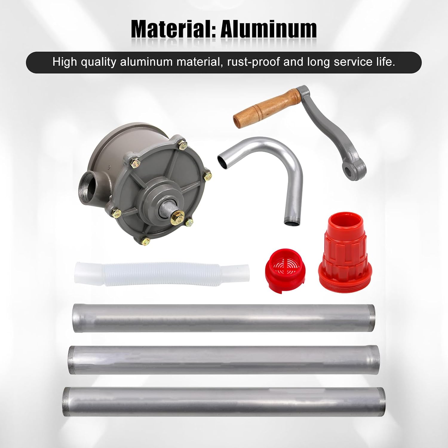 Aluminum 15 to 55 Gallon Drum Pump,Hand Liquid Transfer,Duty Rotary Barrel Pump for Gasoline Oil Fuel Diesel, Kerosene, Hydraulic Fluid