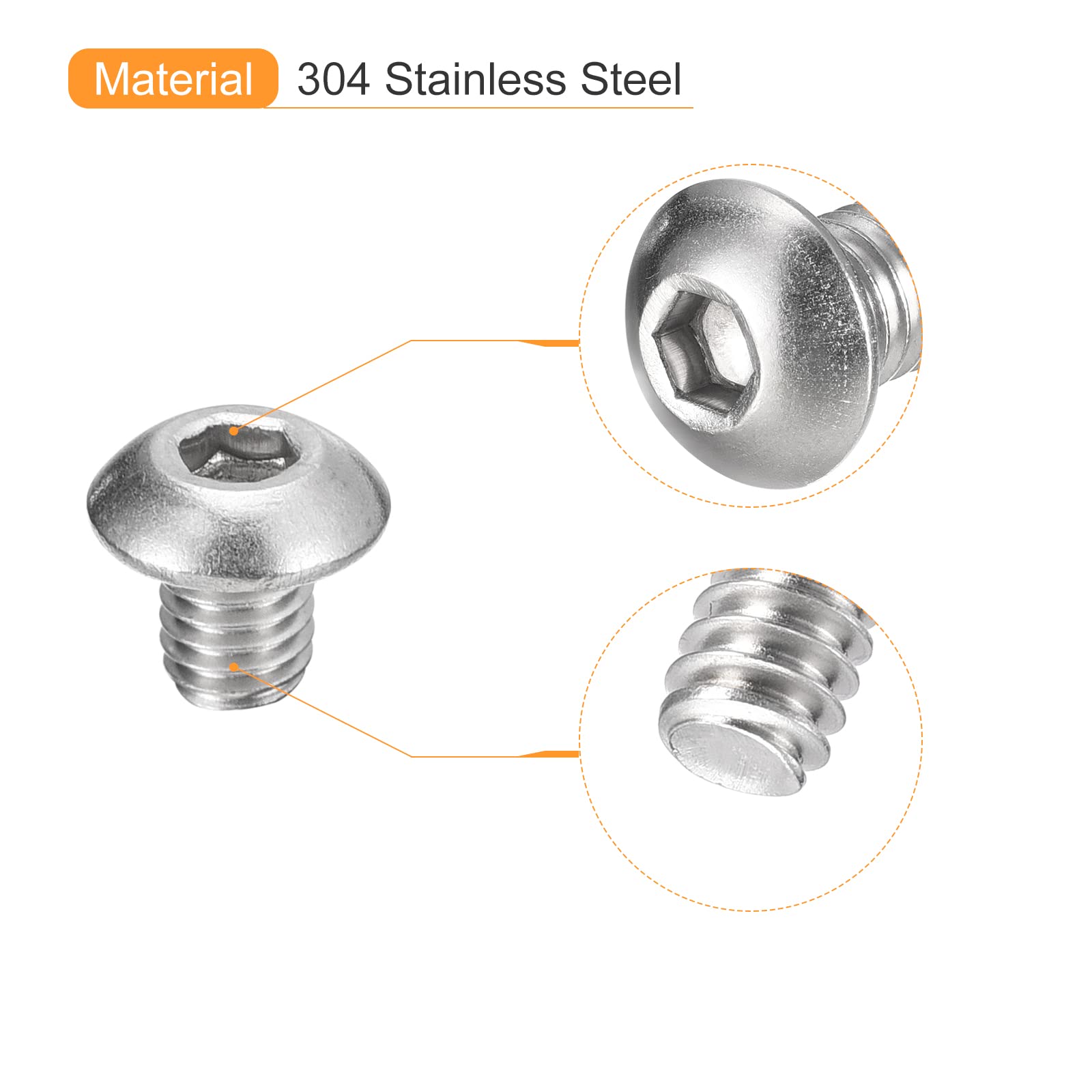 Barra Filettata M20 Viti A Bottone M5 In Acciaio Inox A2 - Testa - Foto 9