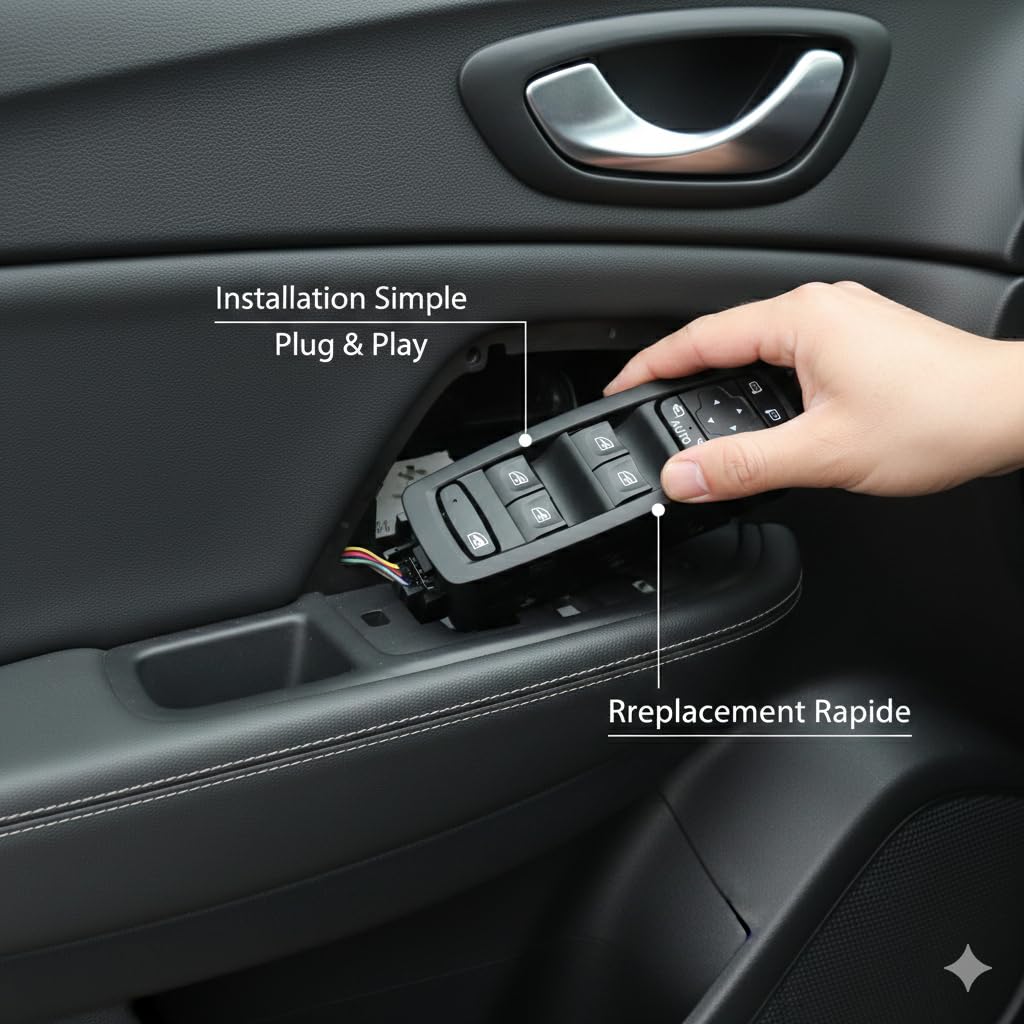 Compatibile con Renault 254012952R - Interruttore alza-vetro conduttore sinistro, per Megane 4, Scenic 4, Kadjar, Talisman, sostituisce OE 254012952R