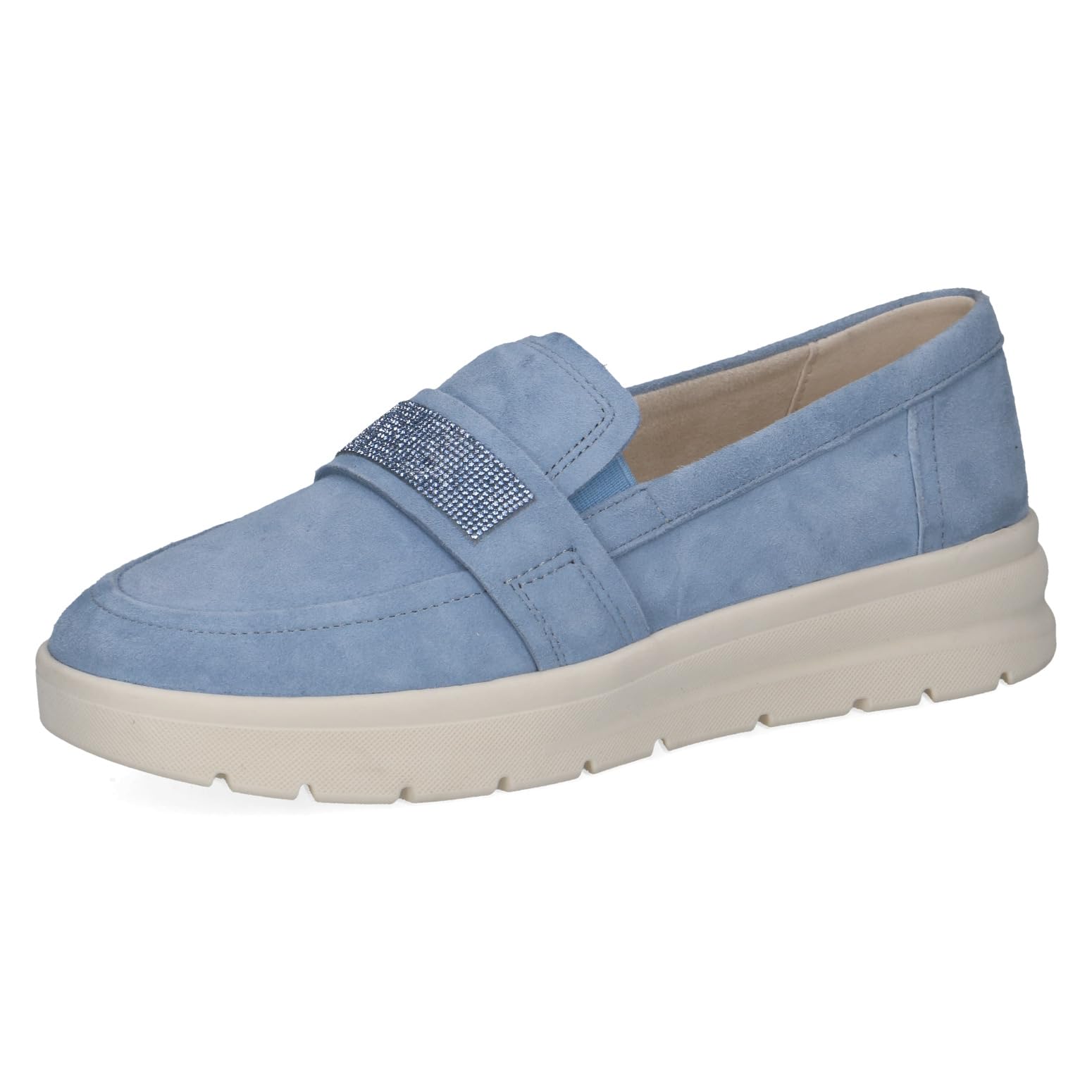 CAPRICE Women’s Leather Slip-ons, Blue (Blue Suede), 6.5 UK