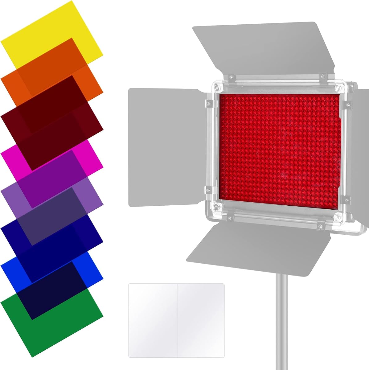 Neewer Paquete de 8 Filtros de Color de Iluminación Filtro de Corrección de Color Transparente en 8 para Luz de Vídeo LED Neewer 660, 6,57 x 8,54 pulgadas