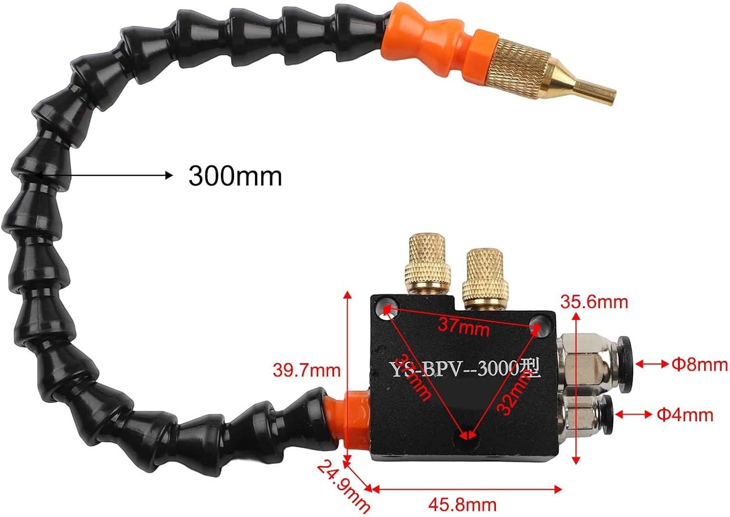 3L CNC Machine Tool Cooling Lubrication Sprayer, with Coolant Pump Oil Mist Magnetic Base Flexible Shaft for Water Diesel Kerosene Cutting Fluids