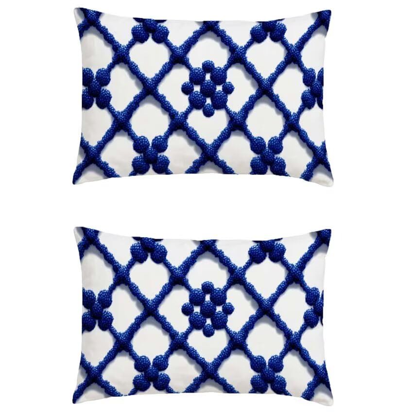 Housse de coussin imperméable bleu marine 70x90cm pour un confort durable