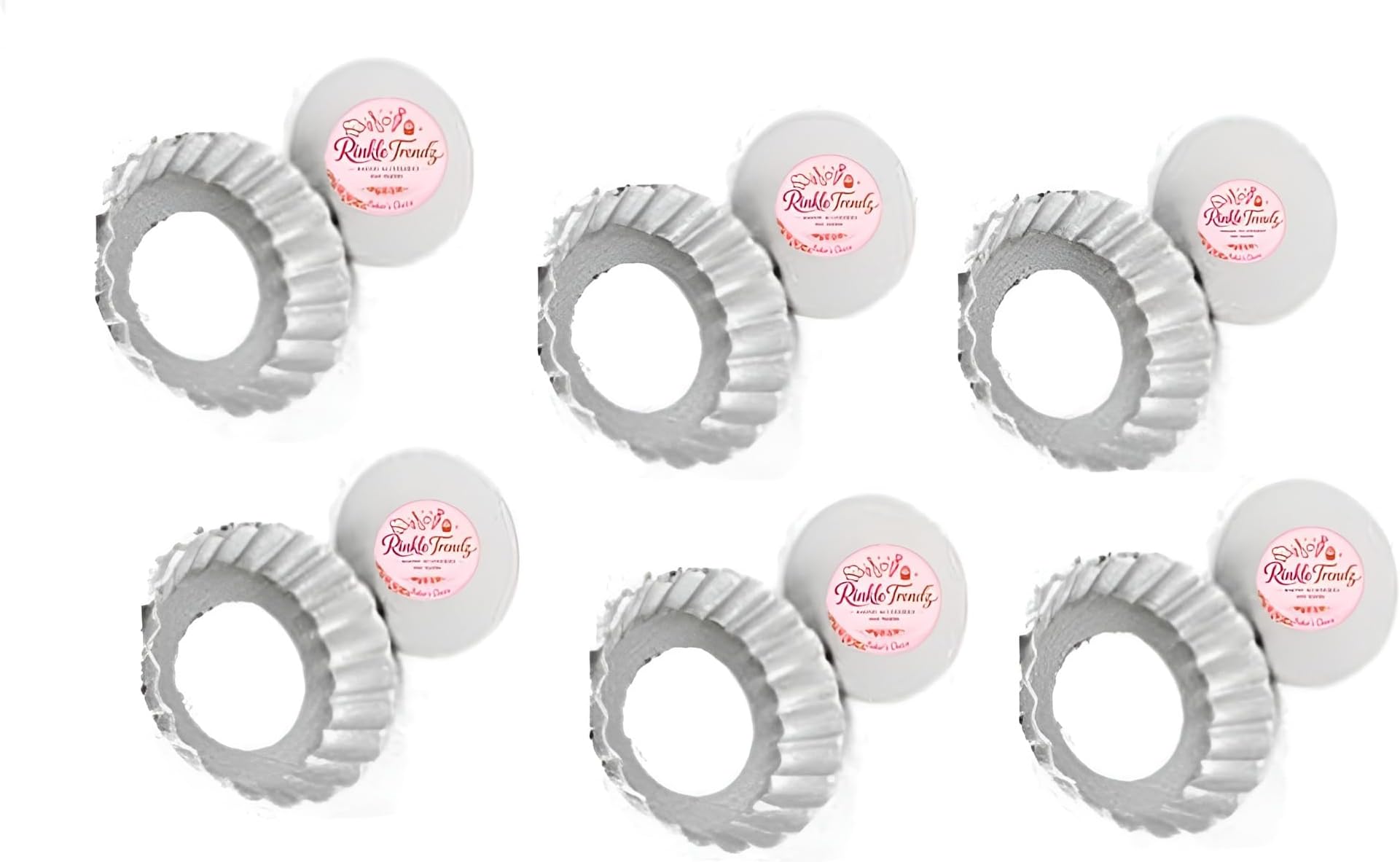 Aluminium Round Pie Dish Set of 6 Quiche Pan Combo Set Cup Cake Set Tart Mould with Removable Bottom 3 Inch for Baking in OTG Oven