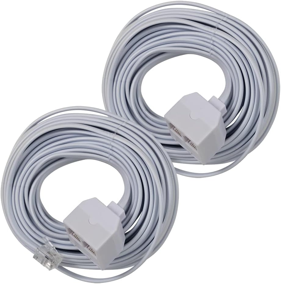 power gear Line Cord, Dual Jack, 2 Pack, 25ft Cord, Male