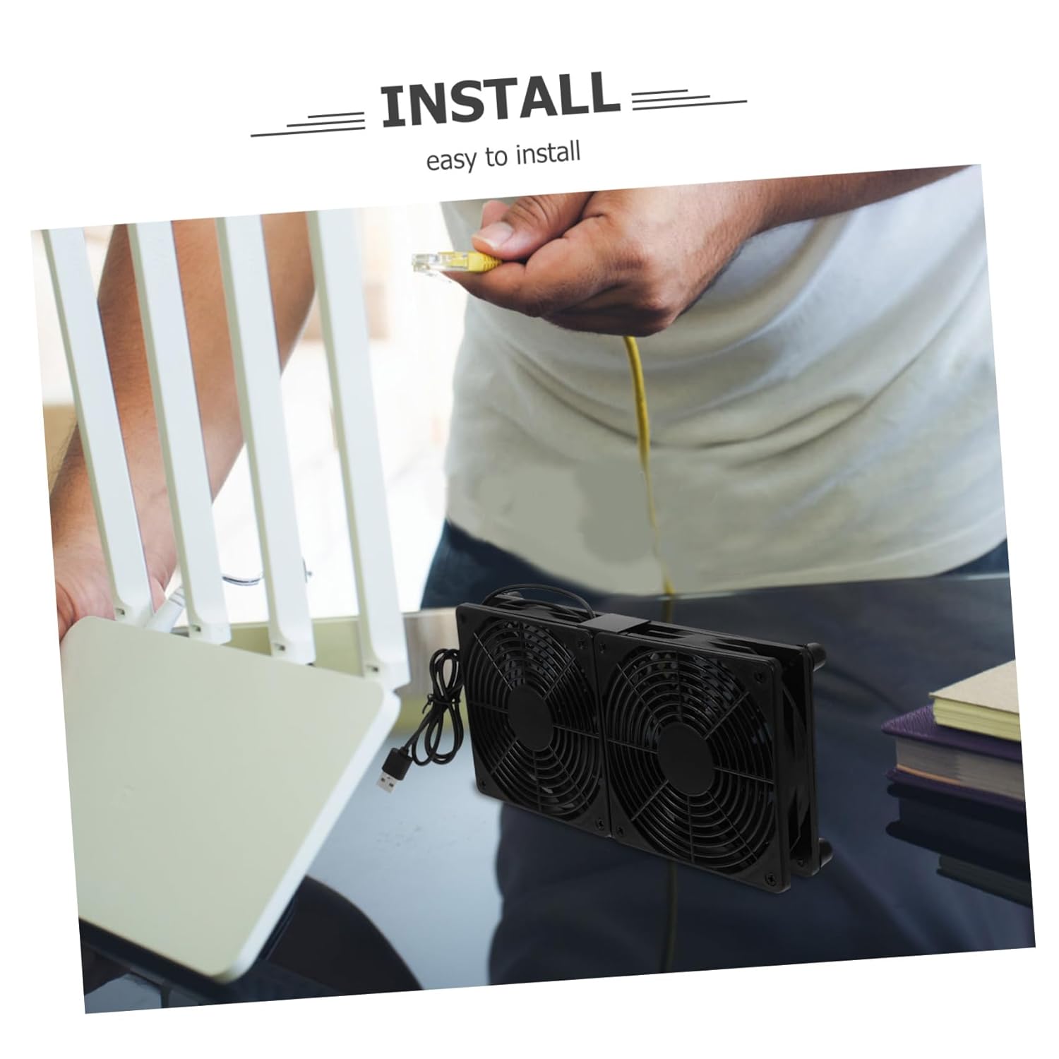 Gadpiparty 2pcs Dual Usb Cooling Fan for Speed Small Usb Computer Fan Ultra-thin Router Laptop Cooler Heat Dissipation for Stable Device Performance