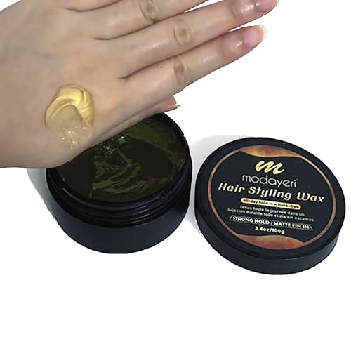 Miniatura 9 de Cera para el cabello  Pomada de peinado fuerte para hombres y mujeres, nutritiva y protectora, acabado mate, 3.4 onzas