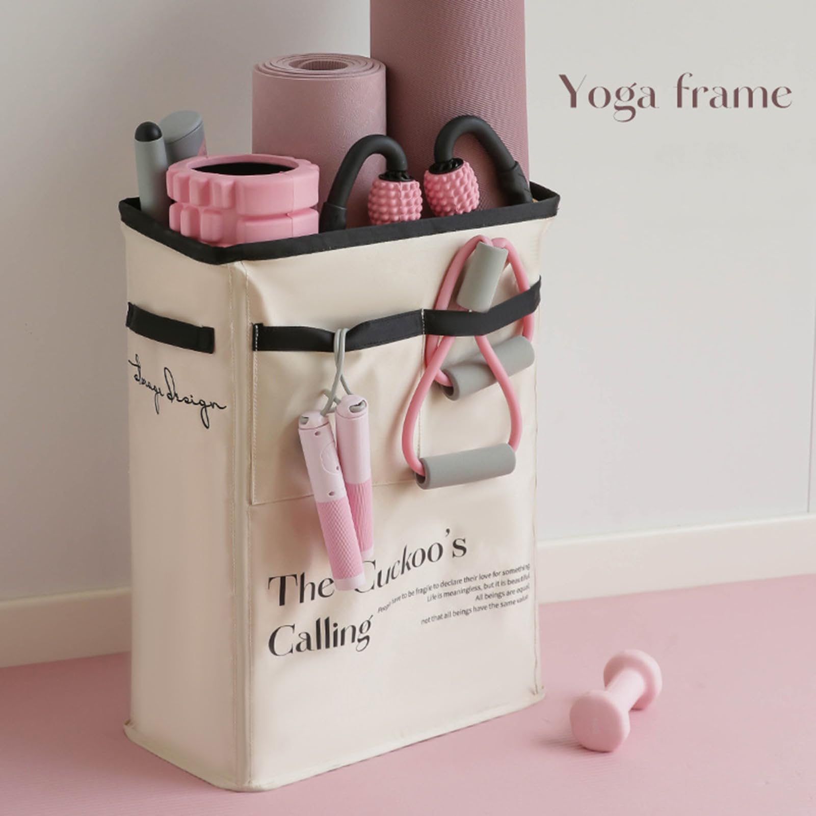 Cesto Porta Tappetino Yoga, Organizzatore Per Tappetini Da Yoga, Cesto Di Stoccaggio Per Angolo, Facile Da Pulire, Per La Casa, Supports Per accessoris Per Rulli In Schiuma, Fasce Di Resistenza