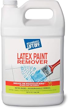 Motsenbockers Lift Off 41401 Latex Paint Remover Safely Removes Latex Paint, Acrylics & Enamels from Multiple Surfaces, Water-Based, Biodegradable 1 Gallon