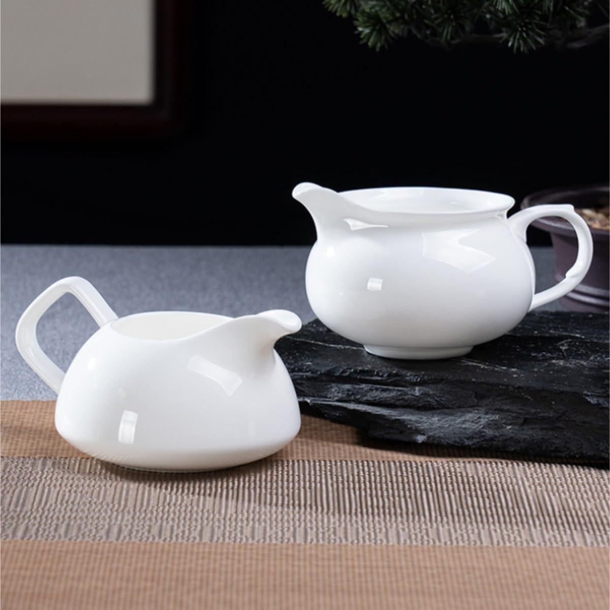 Salsiera Perfetta per Salse Set da tè in Porcellana Bone China Semplice in Bianca Sugoso Infusore Tazza Fiera Ristoranti E Feste