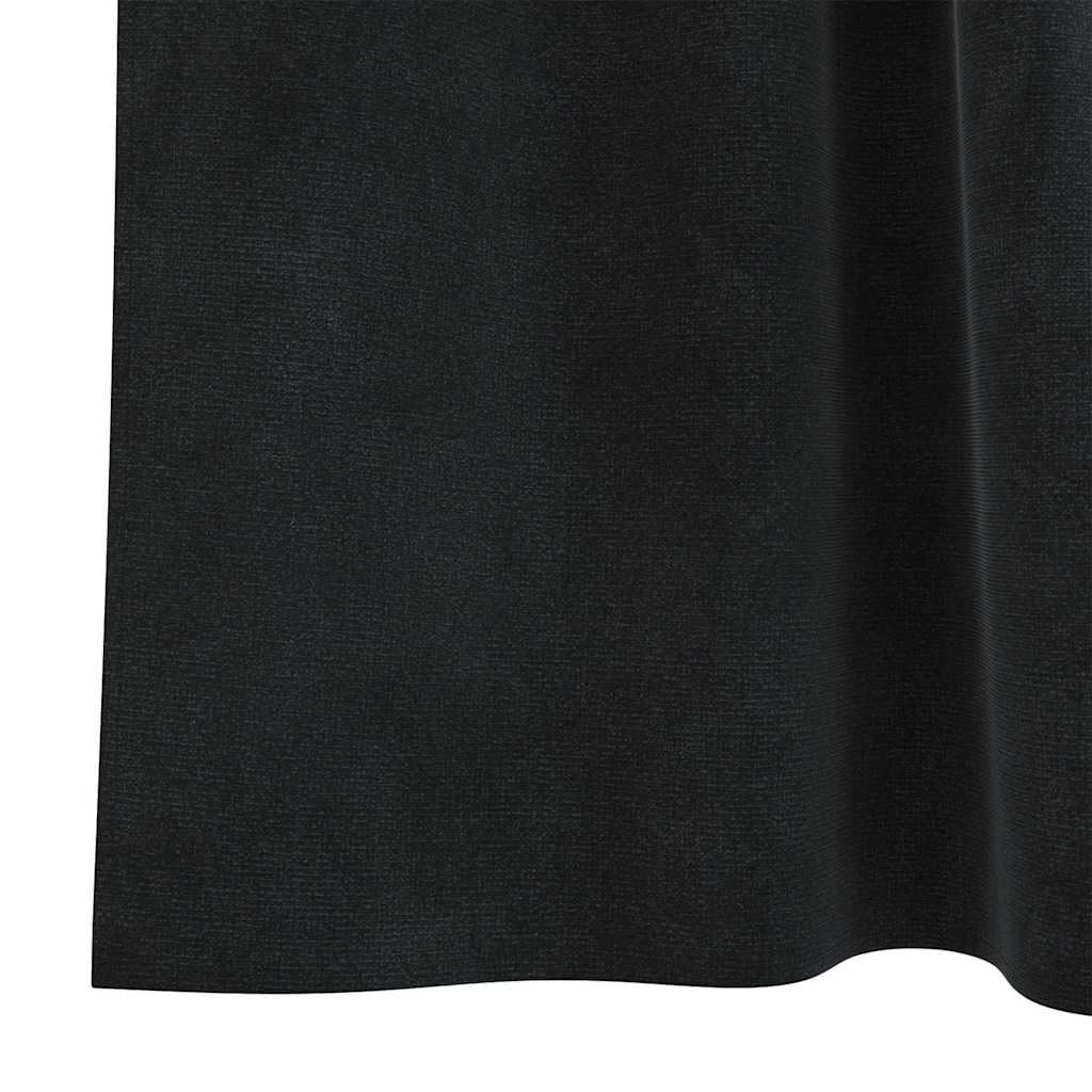Cortinas opacas, 2 unidades, terciopelo negro, 140 x 245 cm, con trabillas de tela, opacas, térmicas para salón, dormitorio, habitación infantil, protección contra el frío y protección solar