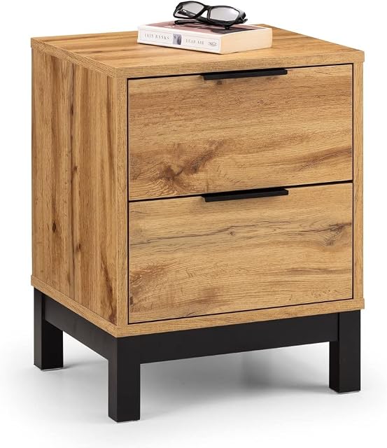 Julian Bowen Bali 2 Drawer Bedside, Oak, One Size
