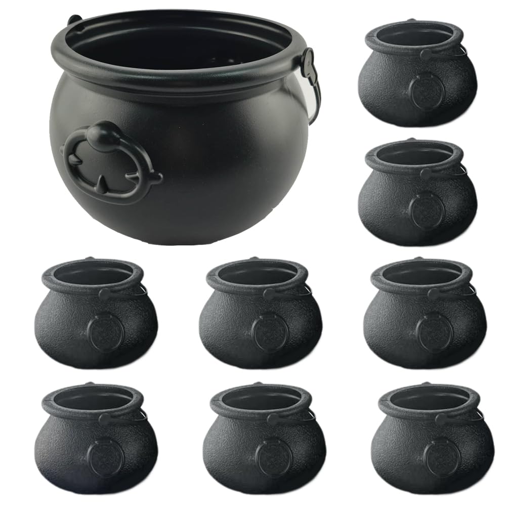 Chaudron Halloween plastique robuste avec poignée ergonomique pour fête