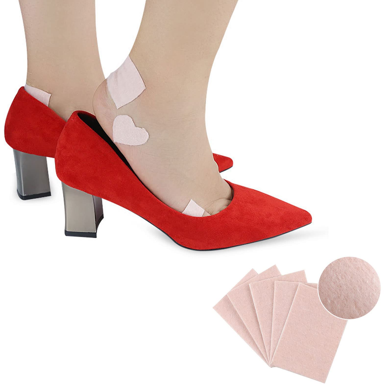 TSHAOUN 40 Hojas Moleskin para pies, parche de prevención de ampollas, Adhesiva Impermeables Parche para Ampollas Los Pies para ampollas en los pies, protección para el talón y la piel