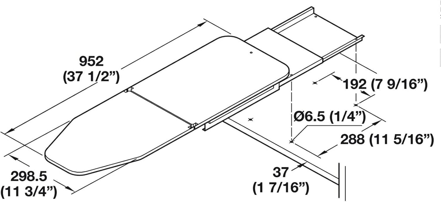 Hiding Ironing Board 90 Degree Rotation Foldable Ironing Board, Closet Pull-Out Retractable Ironing Board Stow Away in The Cabinet,Easy to Install,in The (37.1 * 11.34in) ()