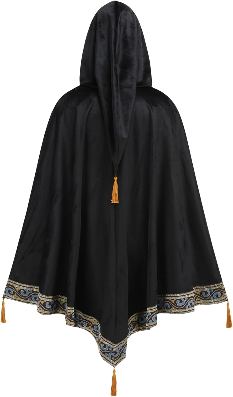 yolsun Women Renaissance Hooded Cape, Medieval Cosplay Cloak Witch Robe for Halloween Cosplay Dress Up