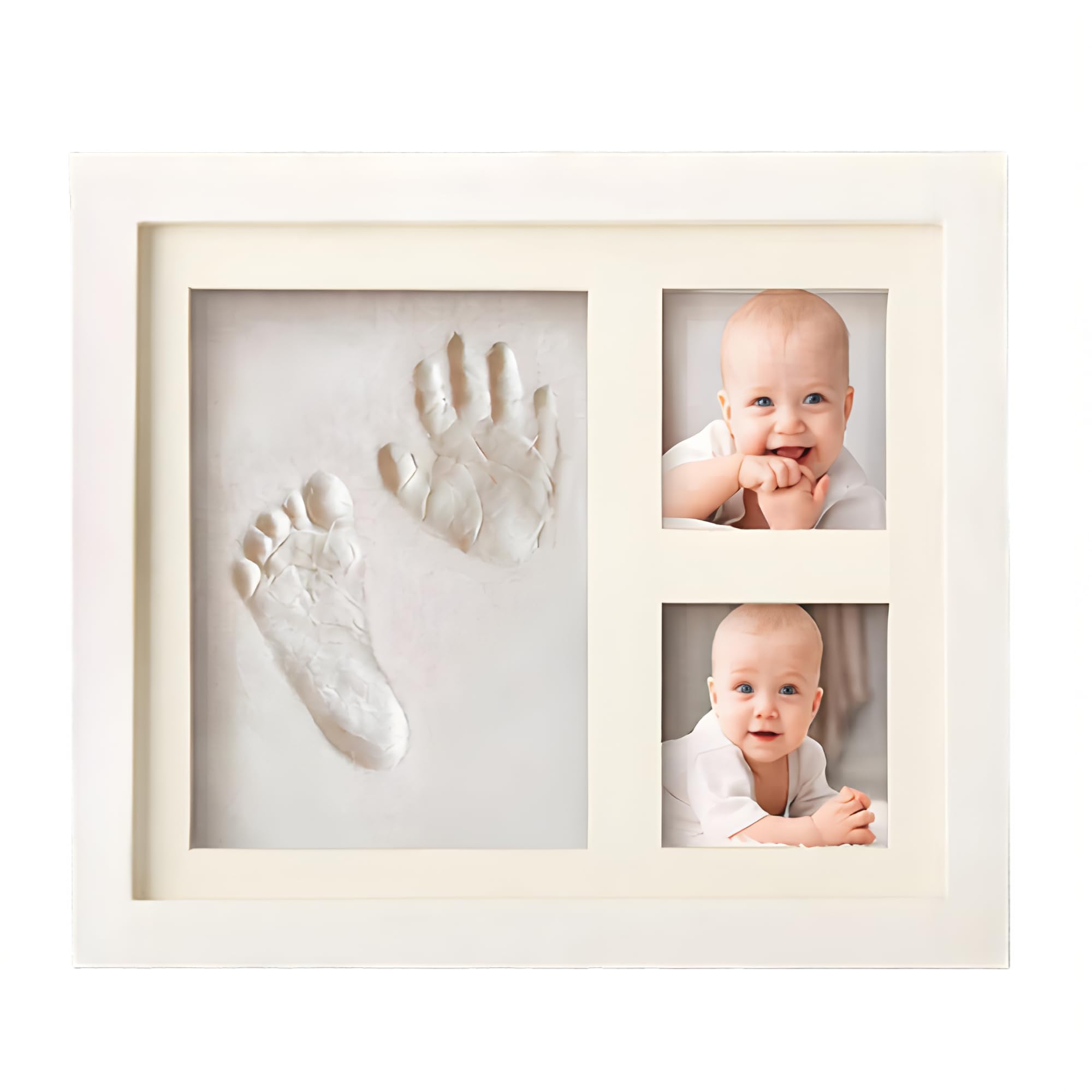 Kit empreintes de main et pied bébé blanc avec boîte cadeau souvenir
