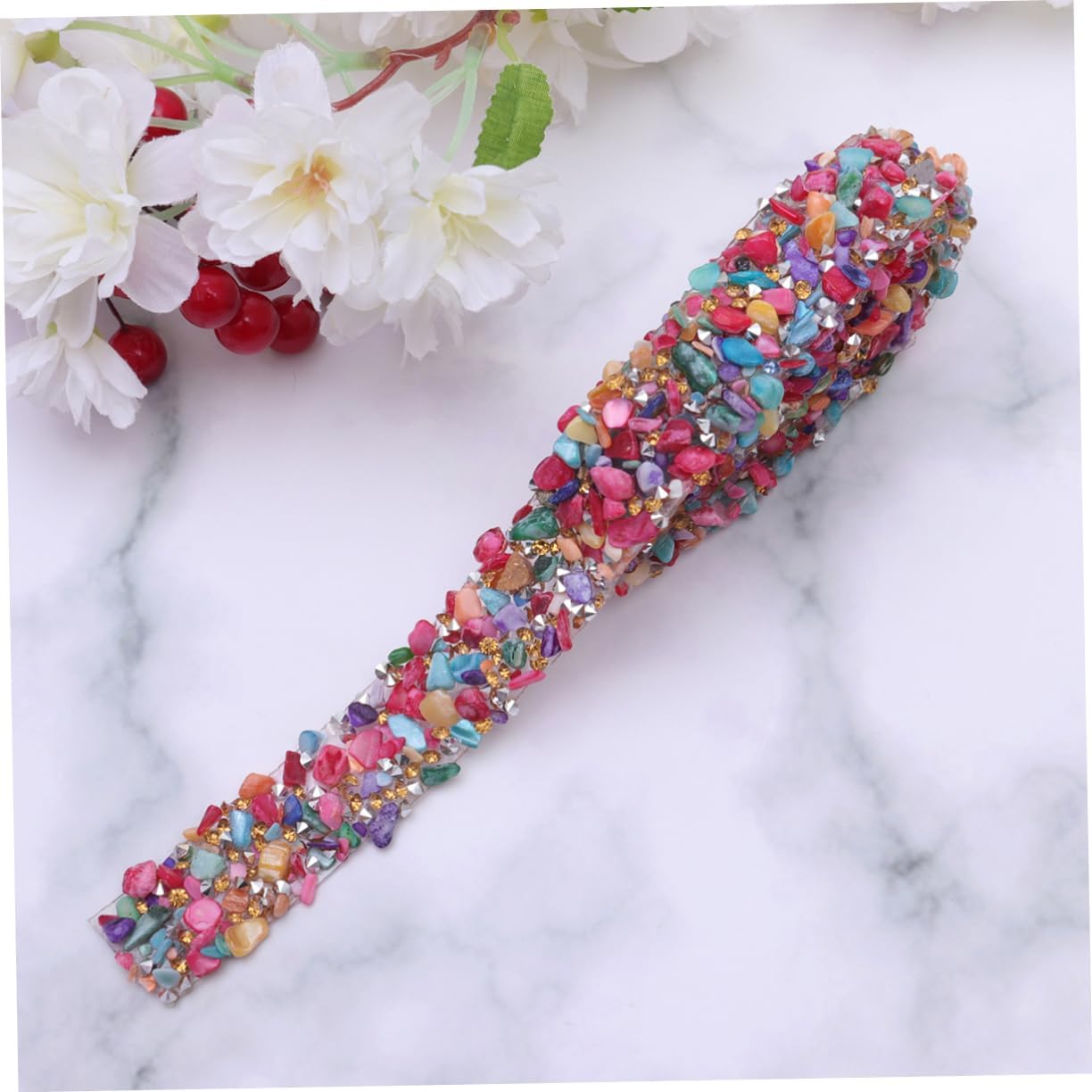 Operitacx Rhinestone Belt Trim Rhinestone Ribbon for Dress Sash Sparkly Embellishments Hot Melt Glue Sew Fashionable Appliques