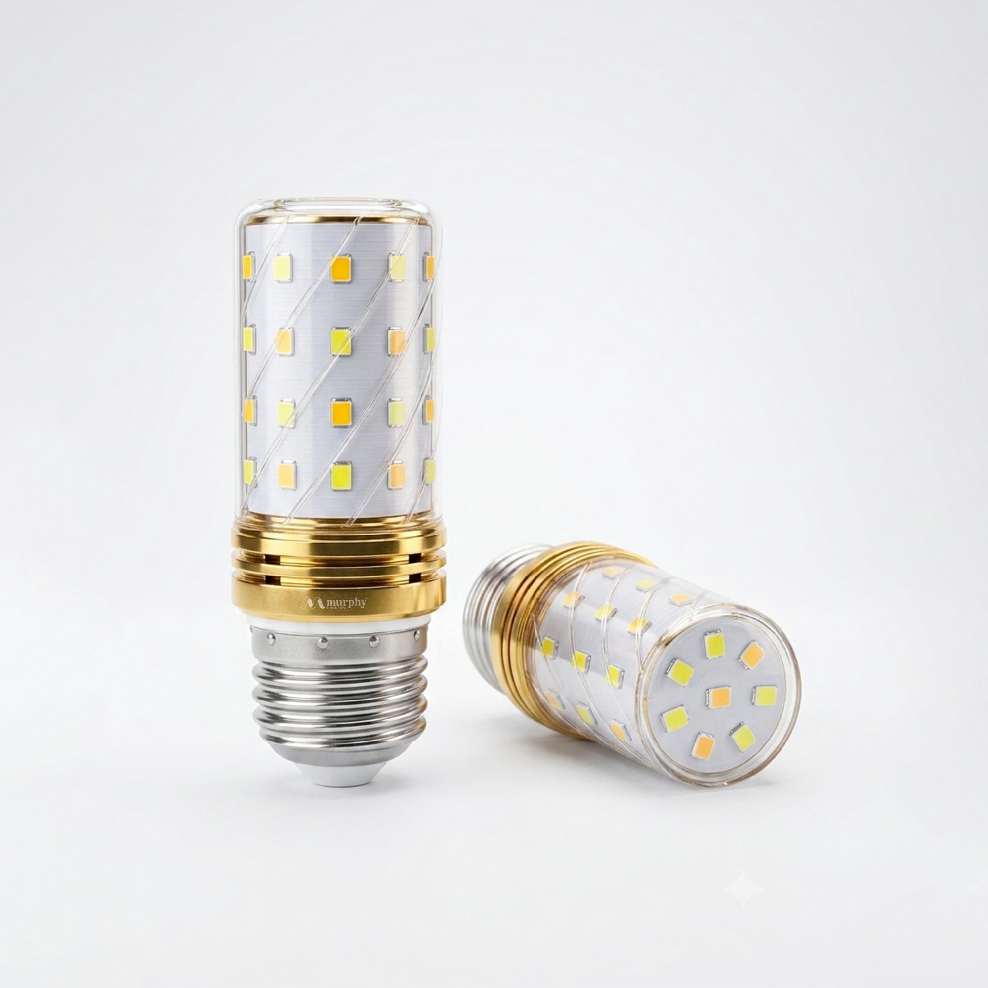 murphy 6w 3-in-1 led corn bulb, e27 | cw + ww + nw | multi cct light | 6 month warranty | unique corn design | bright led light for home, bedroom, living room & office, pack of 4