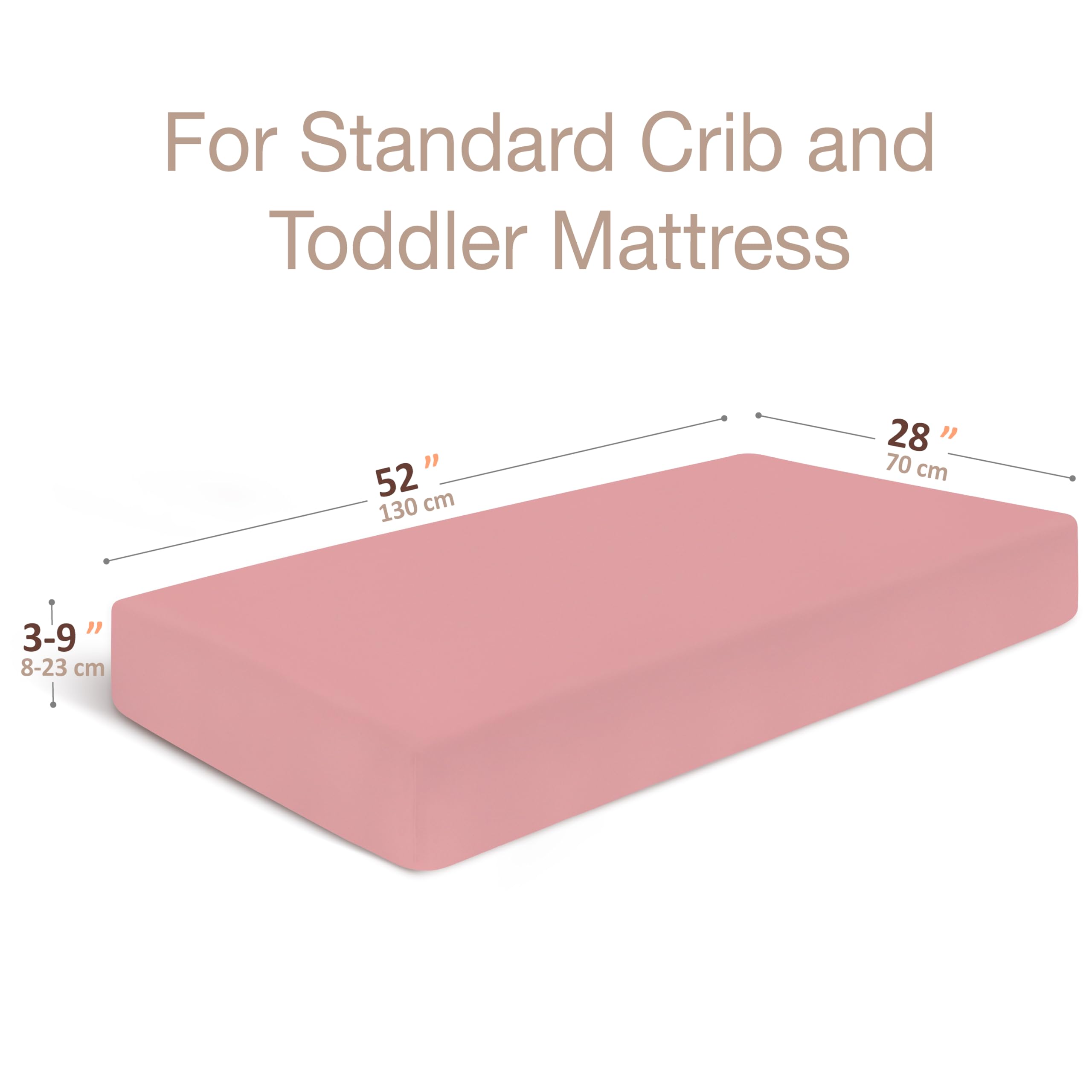 Organic 100% Cotton Fitted Crib Sheet - Standard 52x28 Inch Crib Mattress Cover, 3D Flower Pink, Super Soft & Breathable Baby Bedding