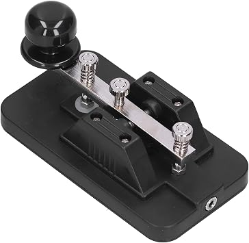 Asixxsix Morse Code Key, Professional CW Telegraph Straight Key DIY Telegraph Tapper Manual CW Practice Tool Trainer with Buzzer and Voice Prompts for Beginners and Enthusiasts