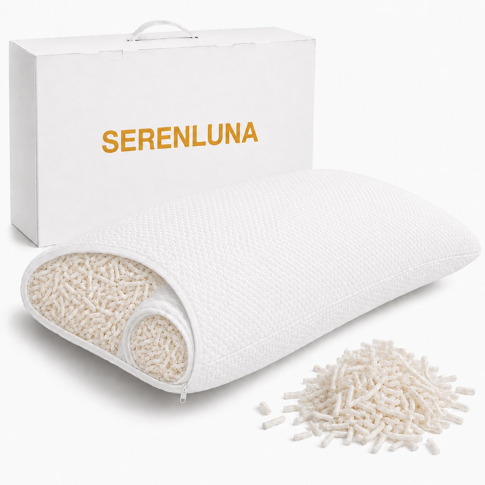 Photo 1 of SerenLuna Adjustable Talalay Latex Pillow, Dual-Zone