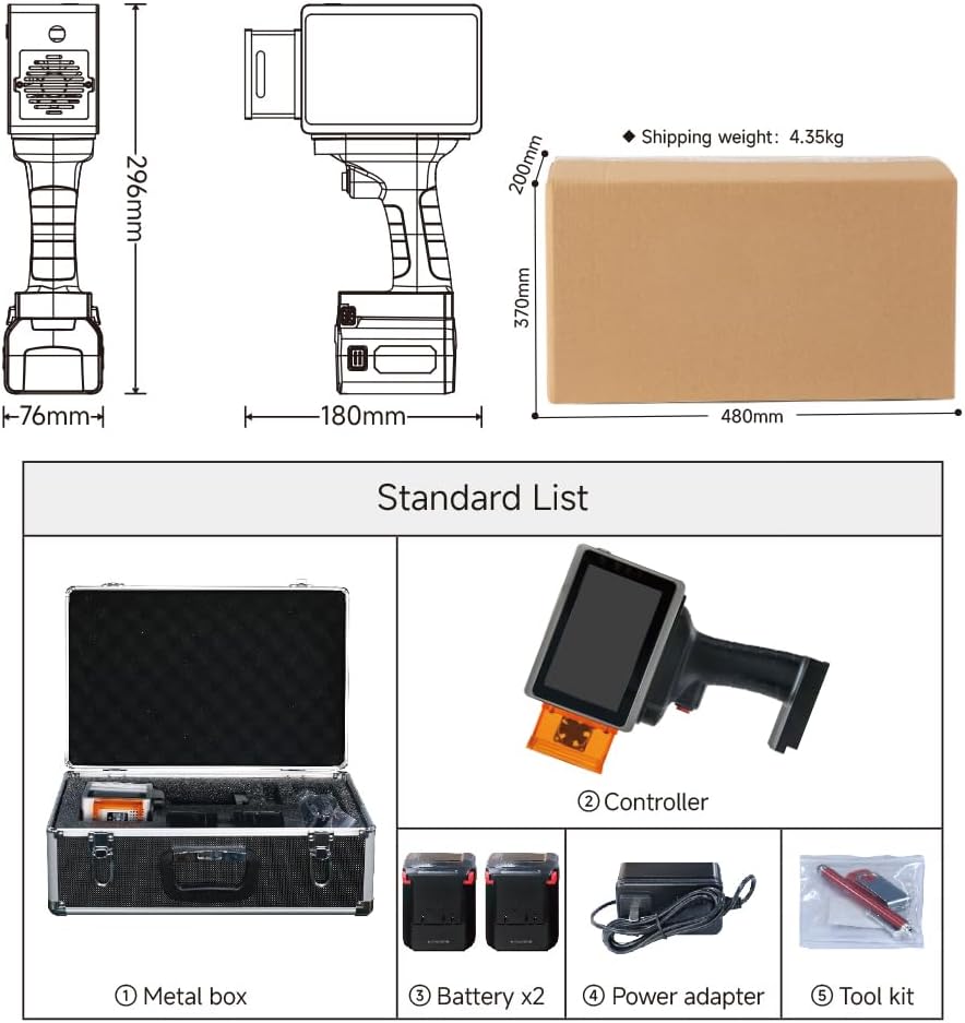 Contents of the PEKOKO L4Pro package including metal box, controller, batteries, power adapter, and tool kit.