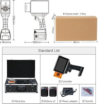 PEKOKO Handheld Portable Laser Marking Machine L4Pro Engraving System for DIY Craft,Batch Date/Number Code,QRcode,Barcode,Logo/Image Printer