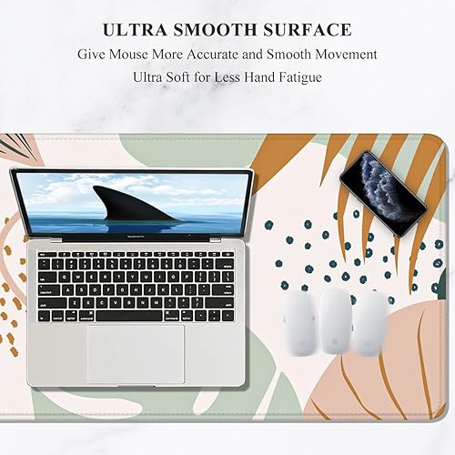 Miniatura 3 de Auhoahsil Alfombrilla de escritorio grande XL extendida para mouse para juegos, 31.5 x 11.8 pulgadas, alfombrilla de mouse impermeable con bordes