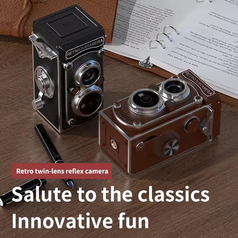 Image of Vintage Digital lK 019 Camera Portable TLR Retro Digital Camera with 2 7K HD Video 24MP Autofocus Manual Joystick for Beginners Teens Adults