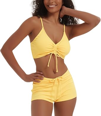 meioro Womens Ribbed High Waisted Bikini Sets for Two Piece Bathing Suits